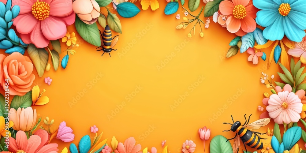 Obraz premium Honey Bee Banner