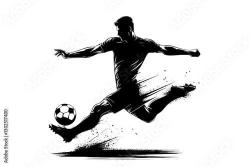 Generative AI: Male Soccer Player Silhouette