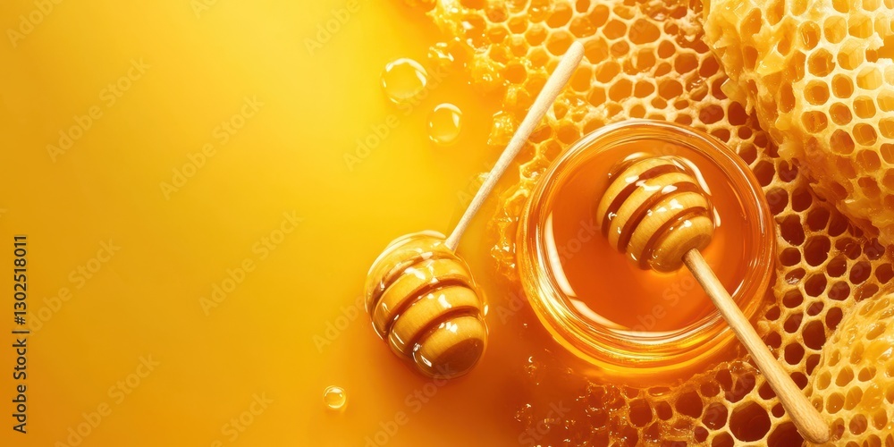 Fototapeta premium Golden Honey Banner