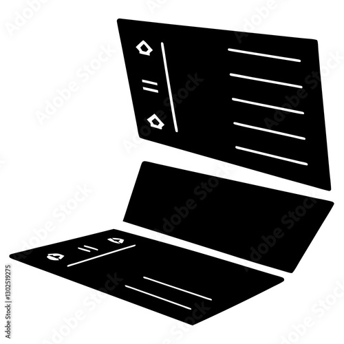 Minimalist Open Checkbook or Bank Ledger - Financial Transaction Concept Vector

