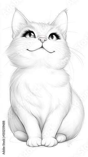 Wallpaper Mural Adorable cat drawing in high-quality sketch. Perfect for art lovers and pet enthusiasts looking for unique feline illustrations. Torontodigital.ca