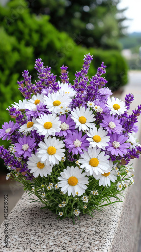 Wallpaper Mural Beautiful lavender and chamomile flowers create vibrant bouquet Torontodigital.ca