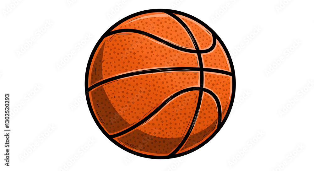 Fototapeta premium Cartoon Basketball Ball Isolated on White