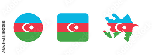 Free Download Vector Azerbaijan National Flag icon collection. Flag set of Azerbaijan various styles. - GFXLoad