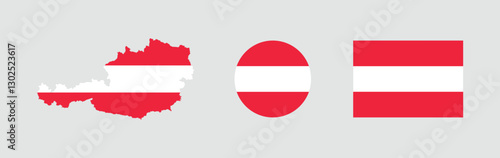 Vector Austria National Flag icon collection. Flag set of Austria various styles. Free Download Vector Austria National Flag icon collection. Flag set of Austria various styles. - GFXLoad