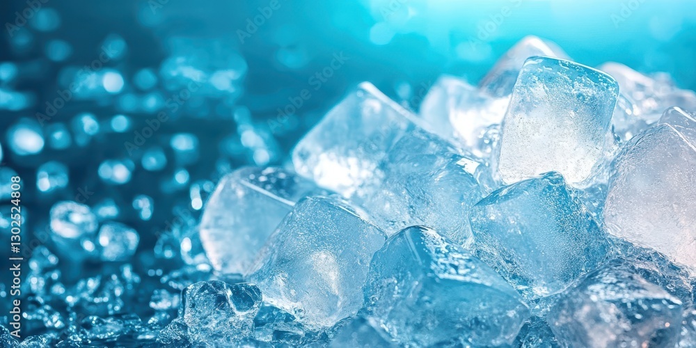 Obraz premium Frosted Ice Cubes Banner