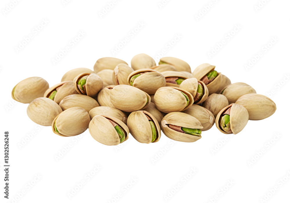 Fresh and Natural Pistachios in Shell Piled Together on White Background Perfect for Healthy Snack Promotion and Recipes Fresh and Natural Pistachios in Shell Piled Together on White Background Perfect for Healthy Snack Promotion and Recipes