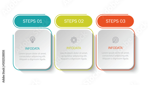 infographic vector illustration with 3 steps, infographic template design. Can be used for process diagrams, presentations, workflows.