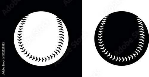 Baseball ball logo. Isolated baseball ball on white background. Leather ball