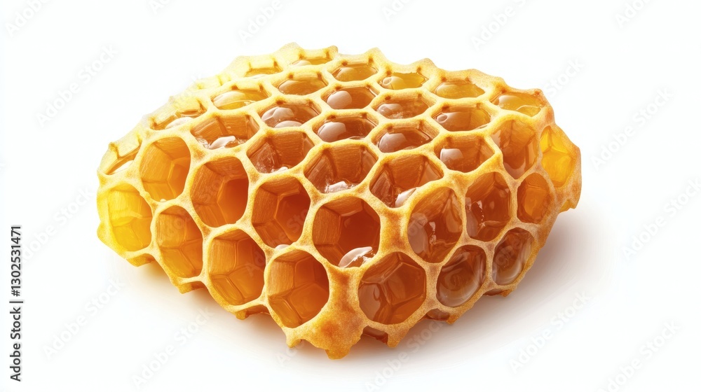 Natural Honeycomb with Golden Honey Dripping in Bright Light Natural Honeycomb with Golden Honey Dripping in Bright Light