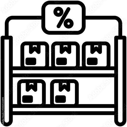 Clearance Rack Outline Icon