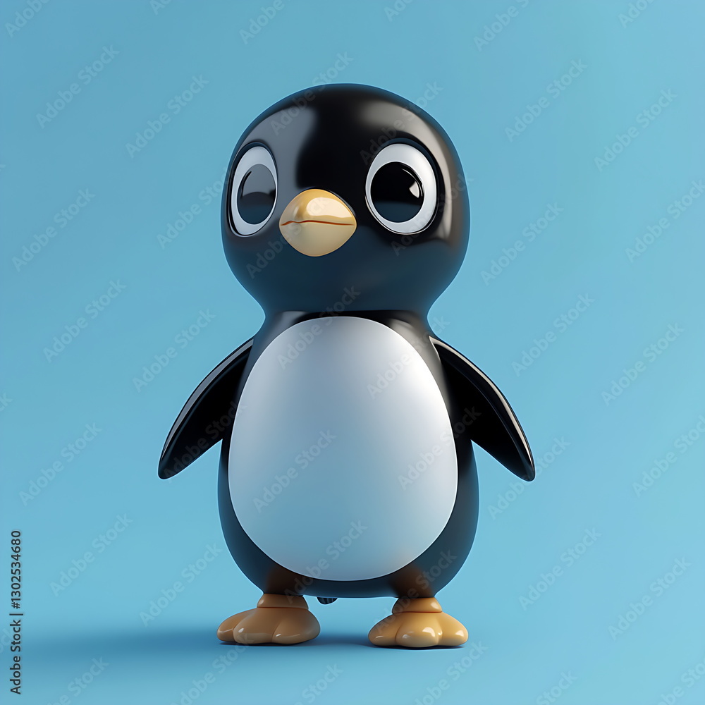 Obraz premium 3D rendering style cute penguin toy