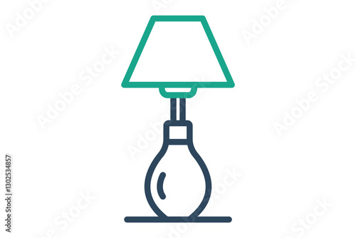 Lamp icon. line icon style. icon related to furniture. furniture elements vector illustration