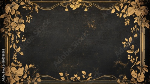 Elegant Vintage Floral Frame Design for Stylish Backgrounds