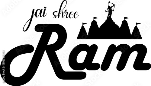 Hindu Lord Shree Ram Typography Image