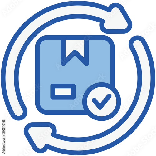 Restock Blue White Icon