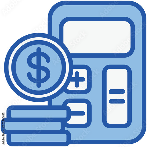 Budget Blue White Icon