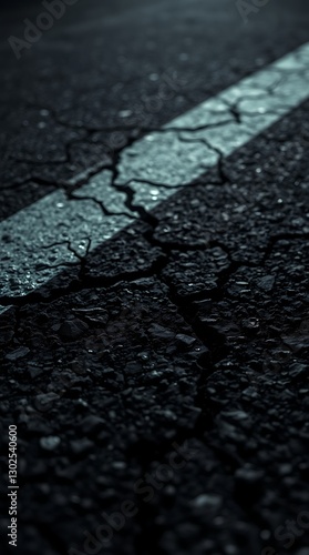 Wallpaper Mural A High-Contrast Background Showcasing A Close-Up Of A Cracked Asphalt Road, Rendered In A Gritty Photorealistic Style, With Deep Blacks And Grays, Highlighting Textures And Details. Torontodigital.ca