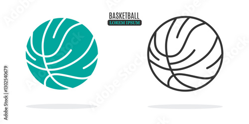 Illustration symbol. Basketball abstract illustration design. Stock vector icon.