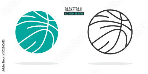 Illustration symbol. Basketball abstract illustration design. Stock vector icon.
