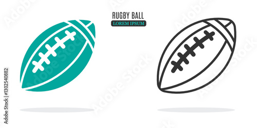 Illustration symbol. Rugby ball abstract illustration design. Stock vector icon.