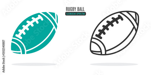 Illustration symbol. Rugby ball abstract illustration design. Stock vector icon.