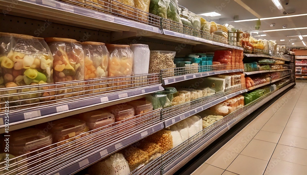 Fototapeta premium Sustainable Shopping: A Plastic-Free Supermarket Aisle