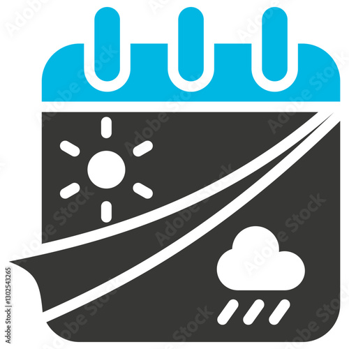 End Of Season Glyph Blue Grey Icon