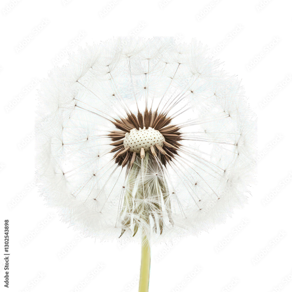 A fluffy dandelion puff, isolated on white background . A fluffy dandelion puff, isolated on white background .