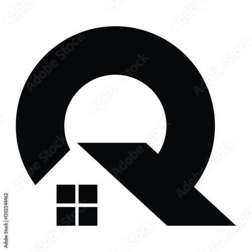 Q house logo, The logo of home, Q Alphabet house logo, residents, real estate, Home Logo, Q real estate logo	