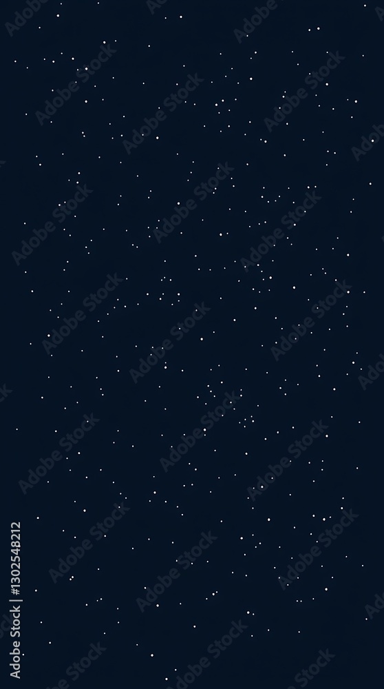 Fototapeta premium A Minimalist Digital Illustration Of A Star-Filled Night Sky, Showcasing Deep Blues, Inky Blacks, And Subtle Hints Of Silver, Using A Flat Design Style With A Centered Composition An.