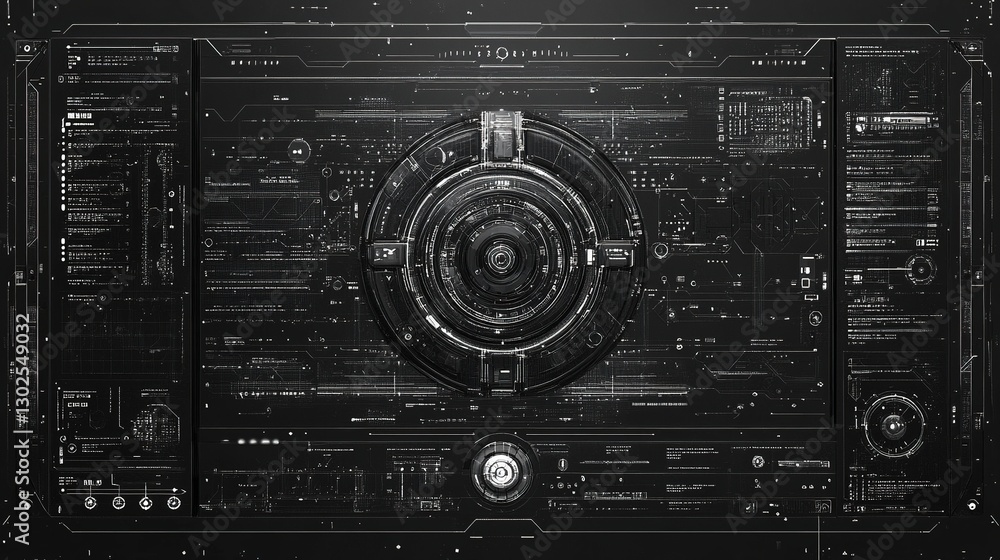 Fototapeta premium Futuristic digital interface with vector graphics, UI elements, and tech-savvy design for GUI, UI, UX, KIT.