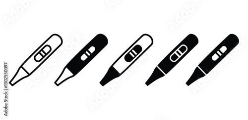 pregnancy test kit icon vector design black white color illustration set