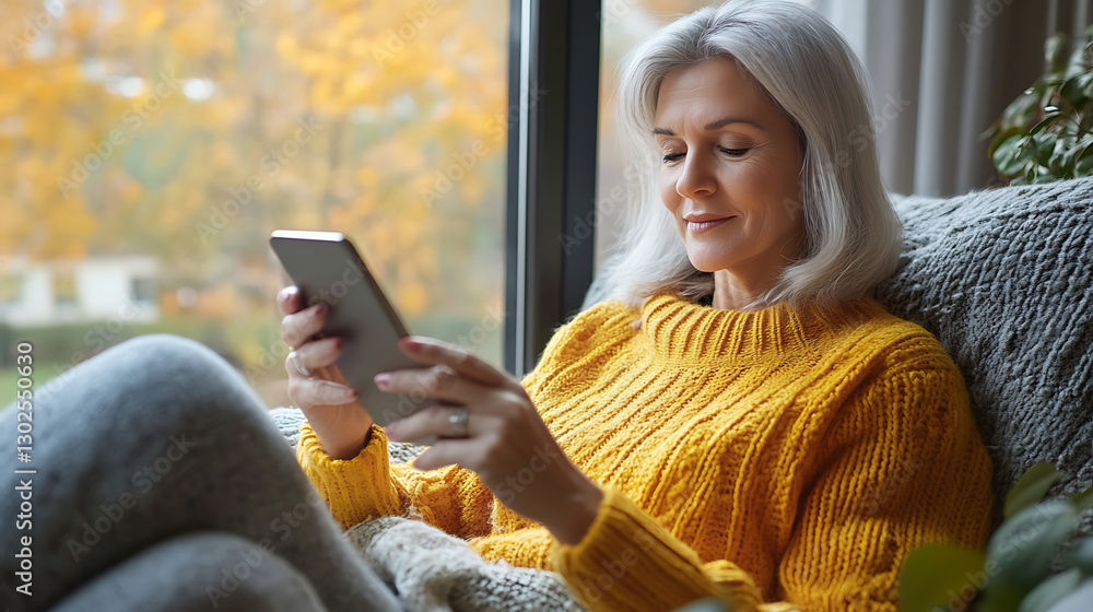A woman using an online health insurance portal on her smartphone