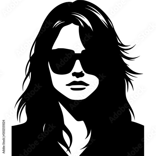 Cool woman portrait silhouette