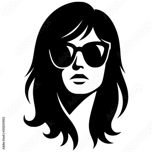 Cool woman portrait silhouette