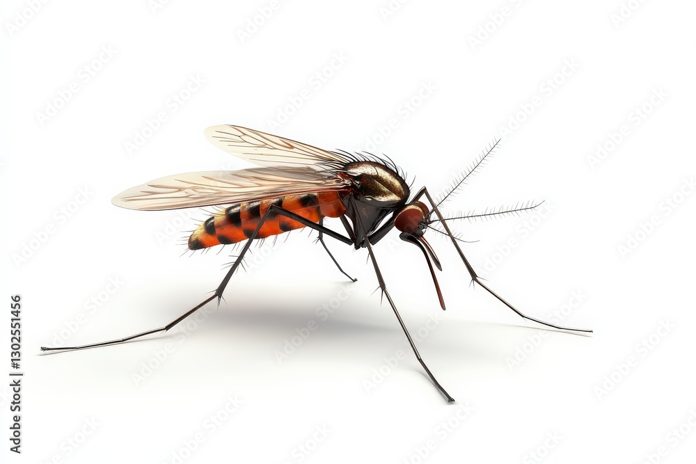 Detailed Close-Up of Vibrantly Colored Insect with Transparent Wings on White Background Detailed Close-Up of Vibrantly Colored Insect with Transparent Wings on White Background