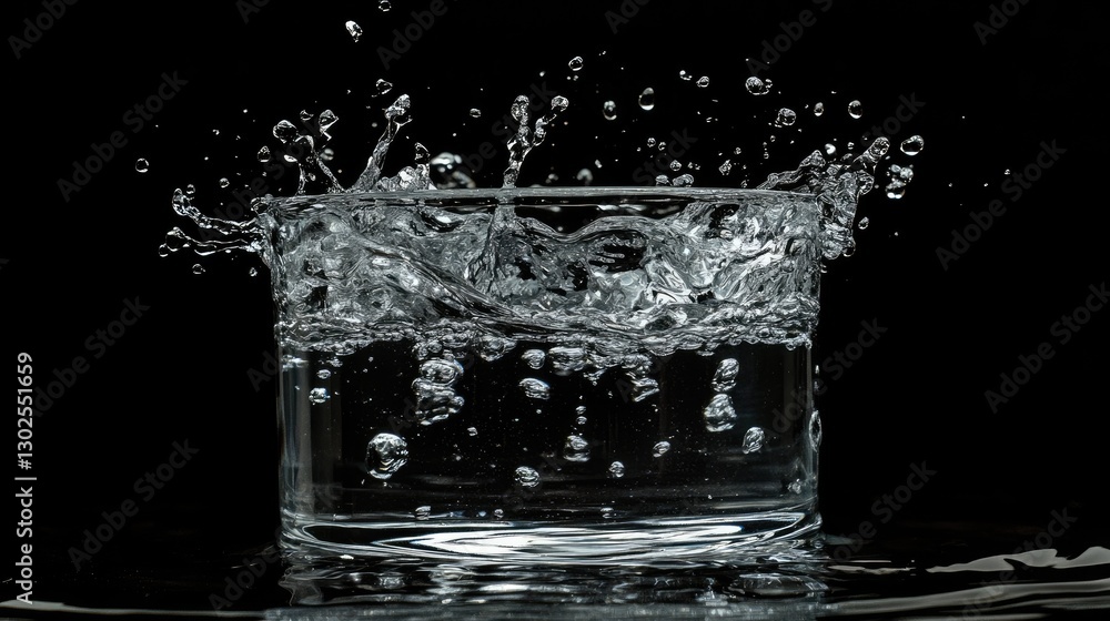 Capturing the Essence, Water's Dynamic Dance in Transparent Vessel Capturing the Essence, Water's Dynamic Dance in Transparent Vessel
