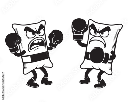 pillow fight vector