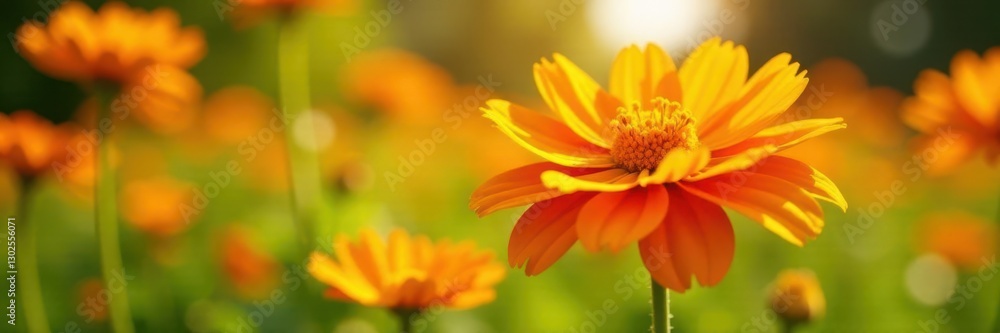 Large orange and yellow blanket flower blossoms in sunlight, yellow, garden, blanket flower Large orange and yellow blanket flower blossoms in sunlight, yellow, garden, blanket flower