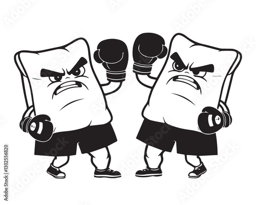 pillow fight vector