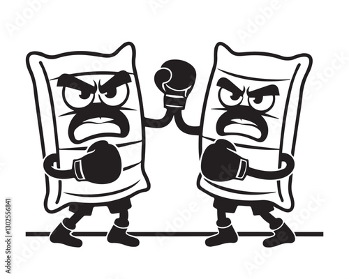 pillow fight vector