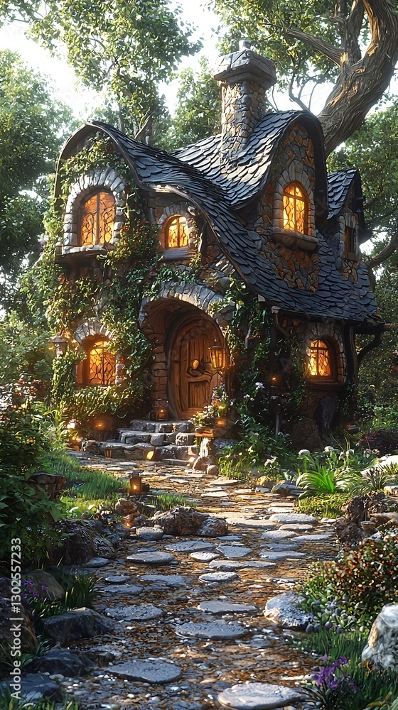 Wizard House with magical motifs and a mystical atmosphere Wizard House with magical motifs and a mystical atmosphere