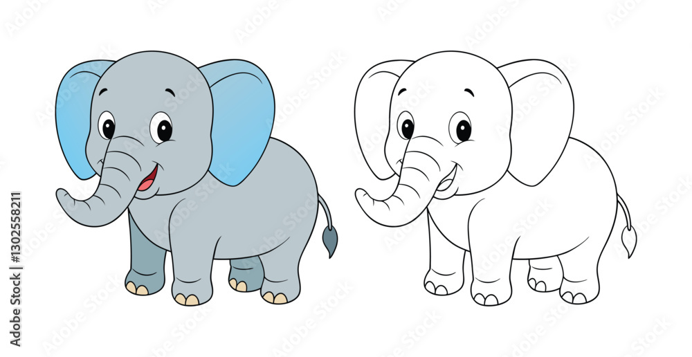 Fototapeta premium Majestic Asian Elephant Coloring Page