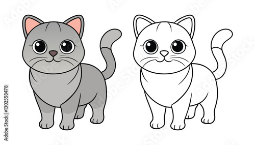  Charming British Shorthair Cat Coloring Design