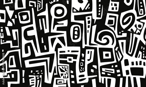 Wallpaper Mural Abstract Black and White Patterns with Geometric Shapes and Lines Torontodigital.ca