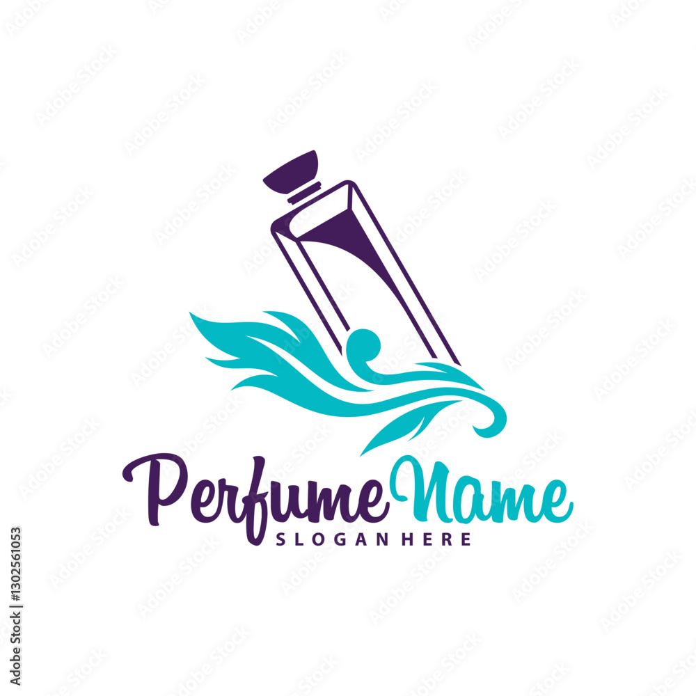 Perfume logo design vector illustration. Perfume logo concept template Perfume logo design vector illustration. Perfume logo concept template