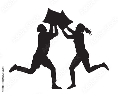pillow fight vector
