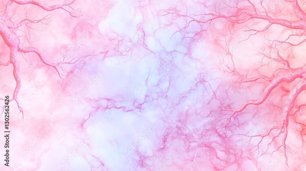 Fototapeta premium Abstract Artistic Background with Pink and Blue Veins Mimicking Neural Network Pattern