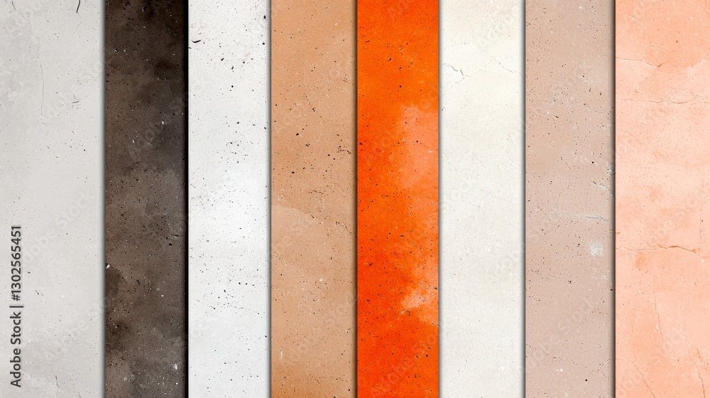 Fototapeta premium Textured Concrete Panels with Vibrant Orange Accent for Modern Design Inspiration